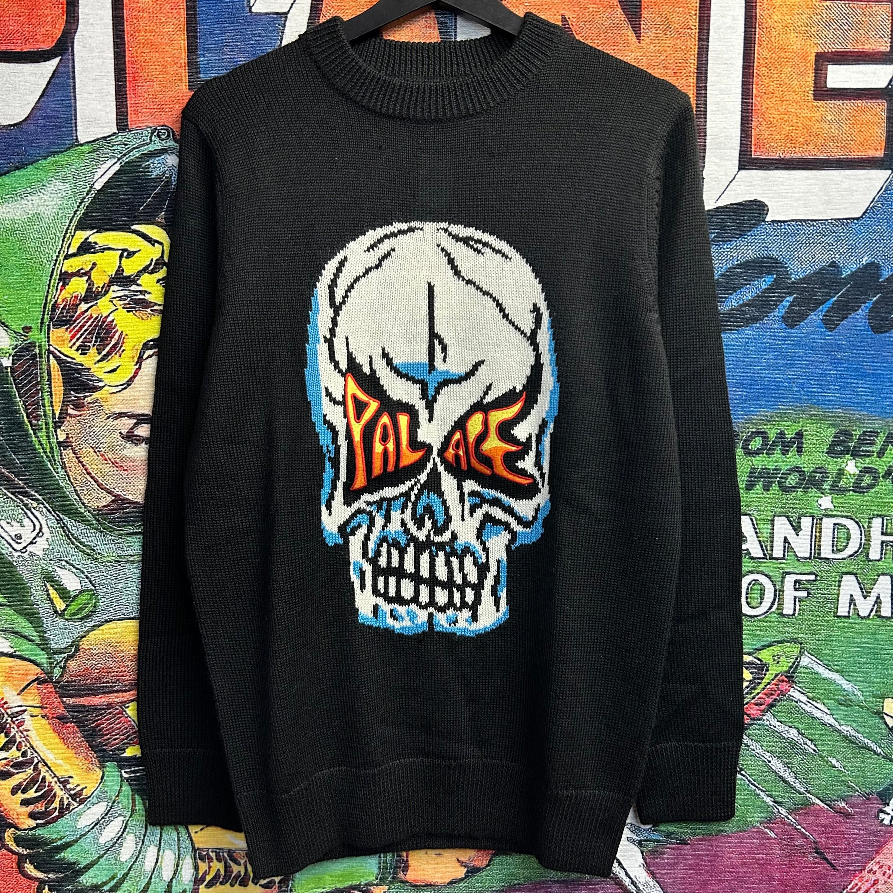 Image of Palace Skull Knit Size Small in Black, Men's