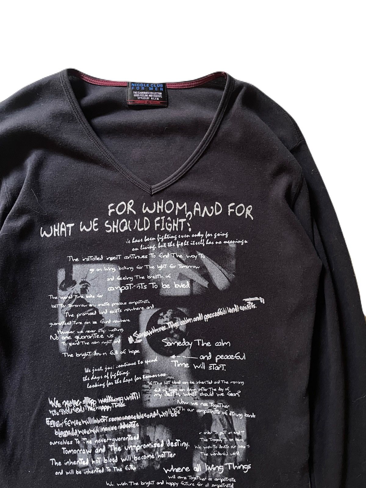 If Six Was Nine 2000s Japanese archive Vkei Giltter Poem V-neck Long Sleeve Size US S / EU 44-46 / 1 - 5 Thumbnail