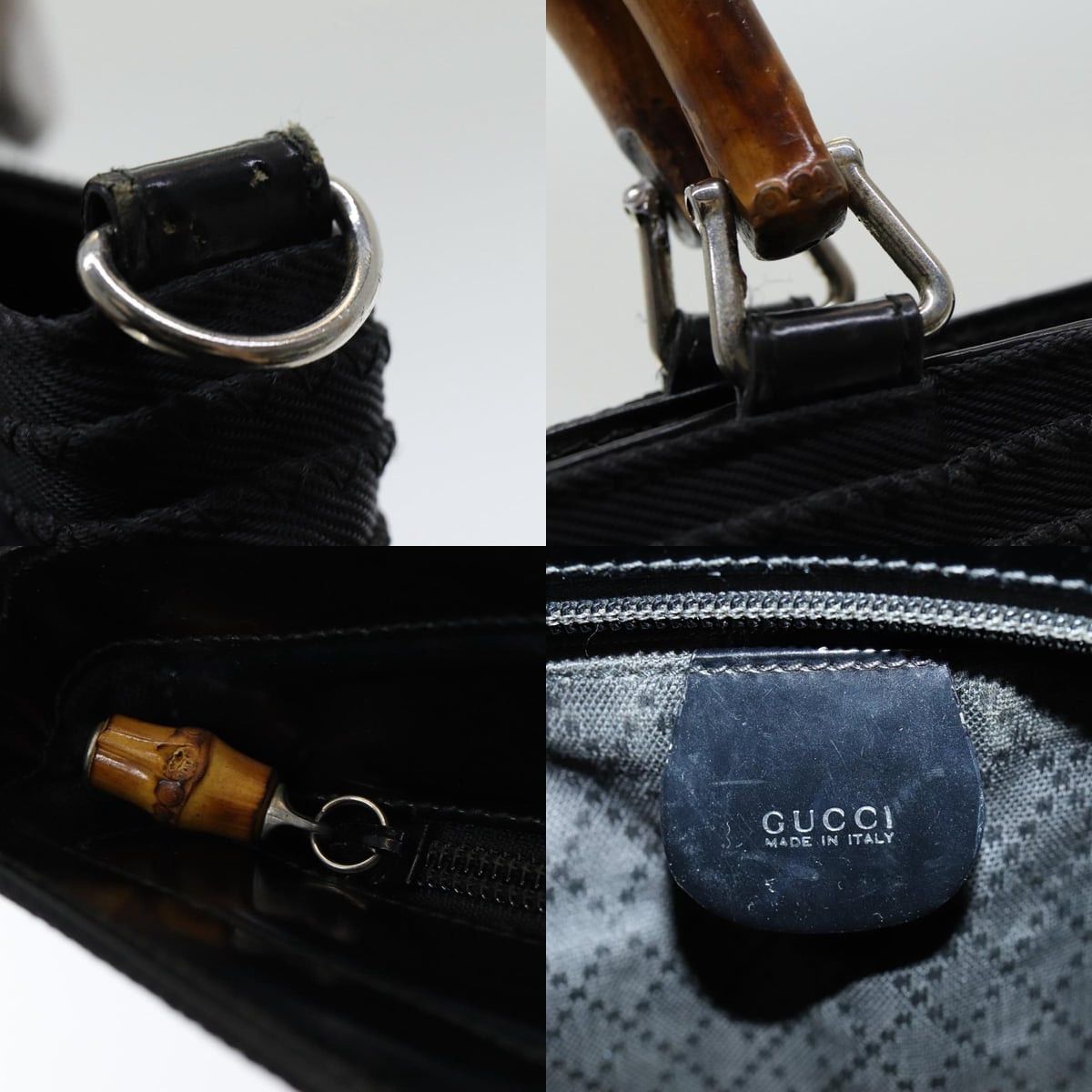 Gucci GUCCI Bamboo Hand Bag Nylon Black Size ONE SIZE - 11 Thumbnail