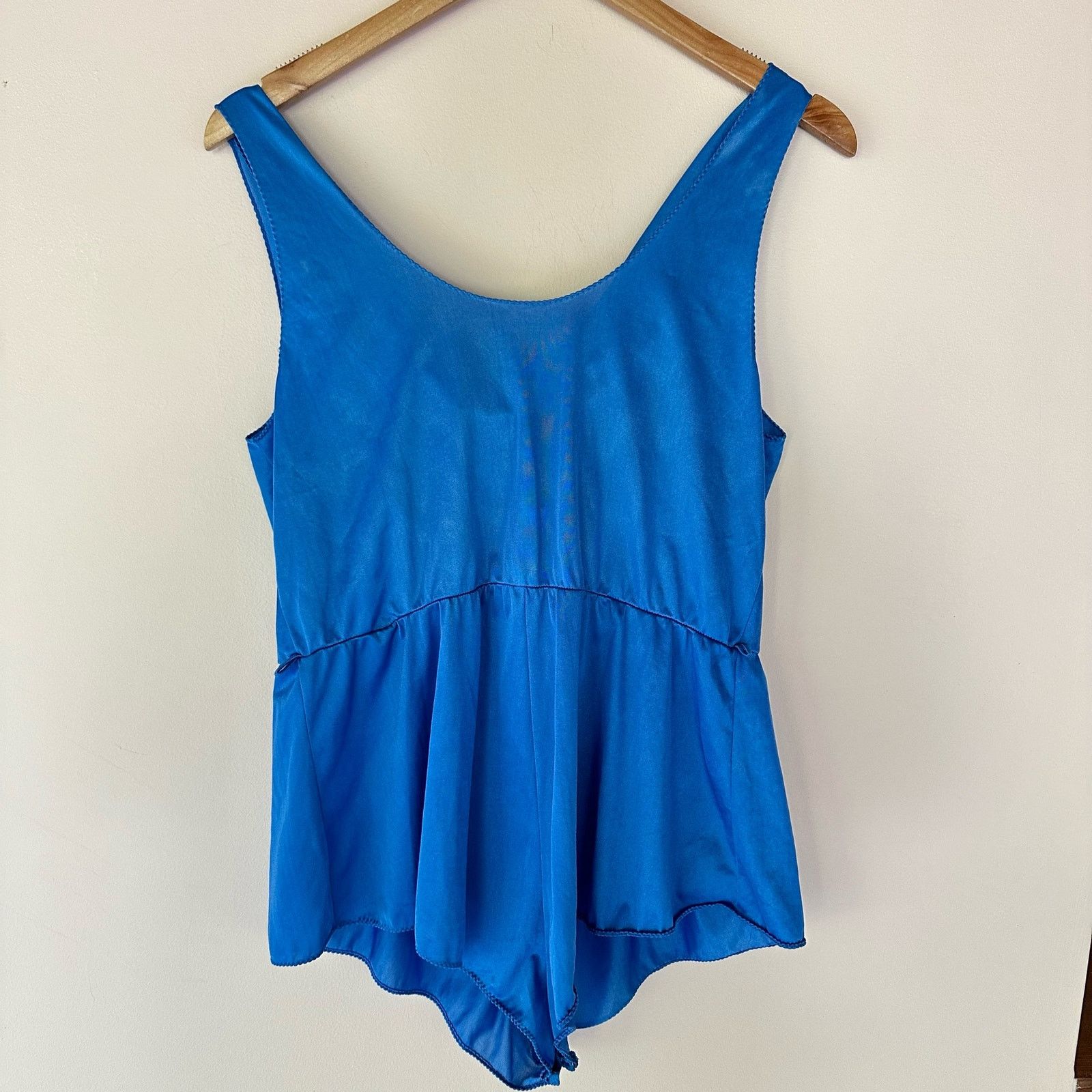 Other Vintage 80s Undercover Wear Blue Romper Lingerie Teddy M Size 32" / US 10 / IT 46 - 2 Thumbnail