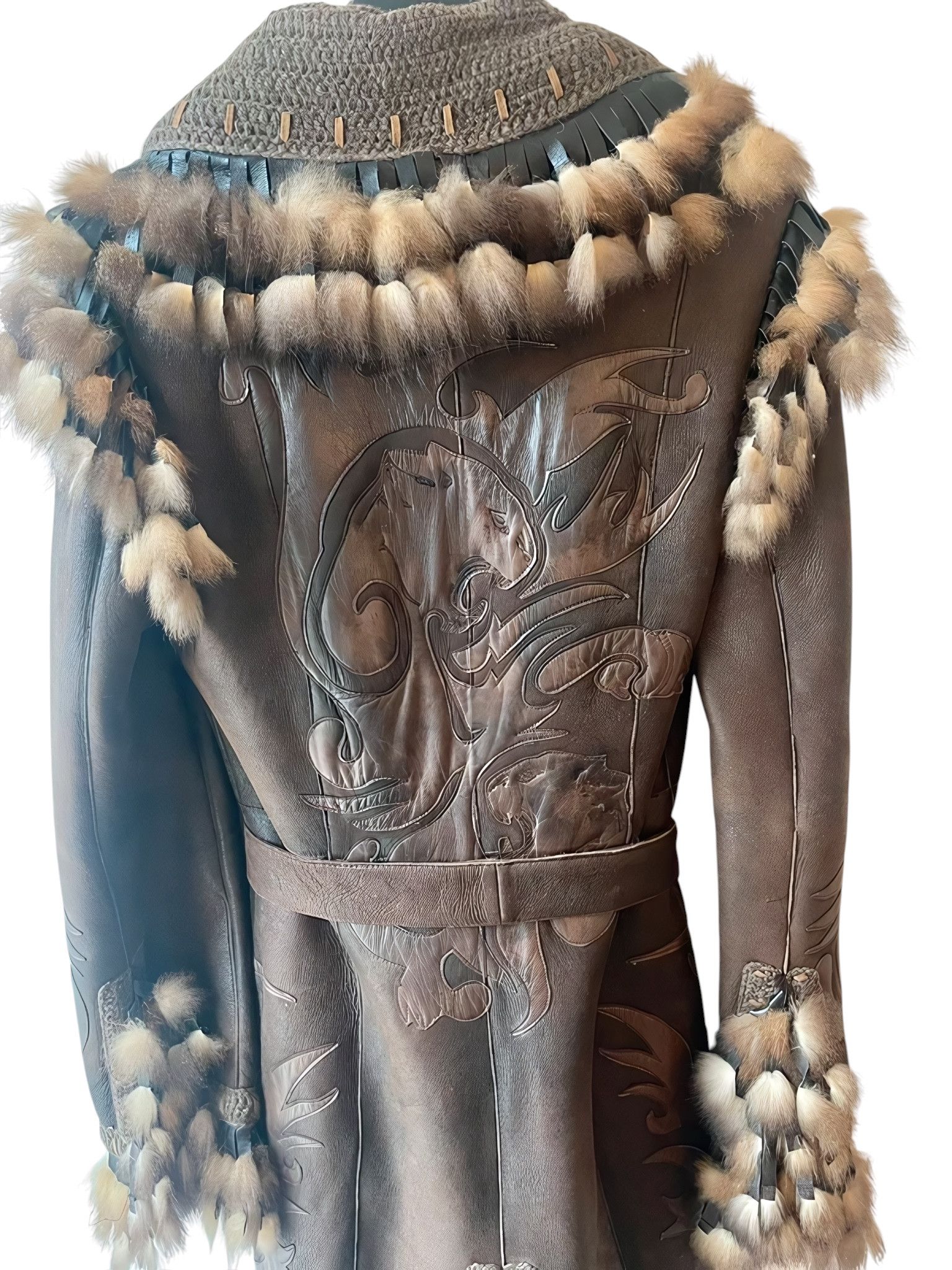 Roberto Cavalli RARE SHEARLING LEATHER BELTED COAT Size S / US 4 / IT 40 - 3 Thumbnail