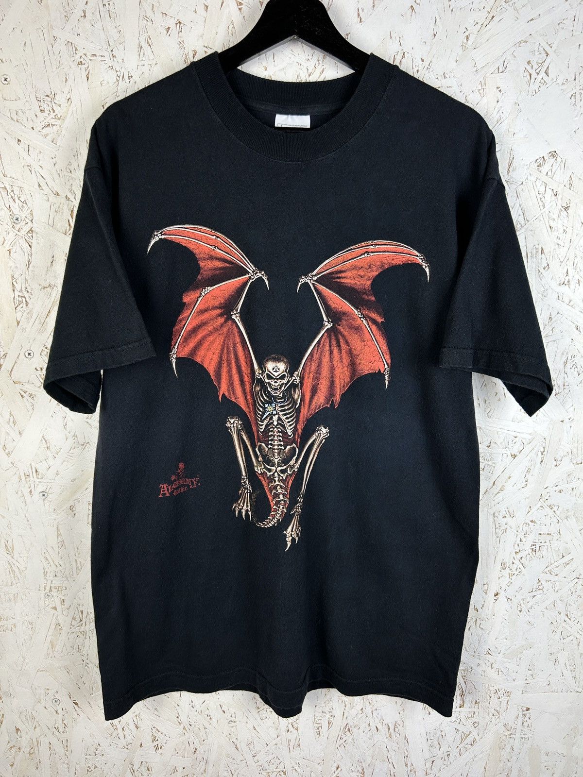 Vintage 90s Vintage Alchemy Gothic Skeleton Vampire Black T-Shirt L Size US L / EU 52-54 / 3 - 1 Thumbnail