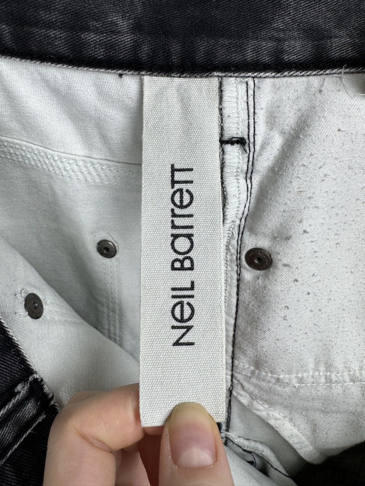 Neil Barrett Neil Barrett faded coated painted denim jeans graphite black Size US 36 / EU 52 - 12 Thumbnail