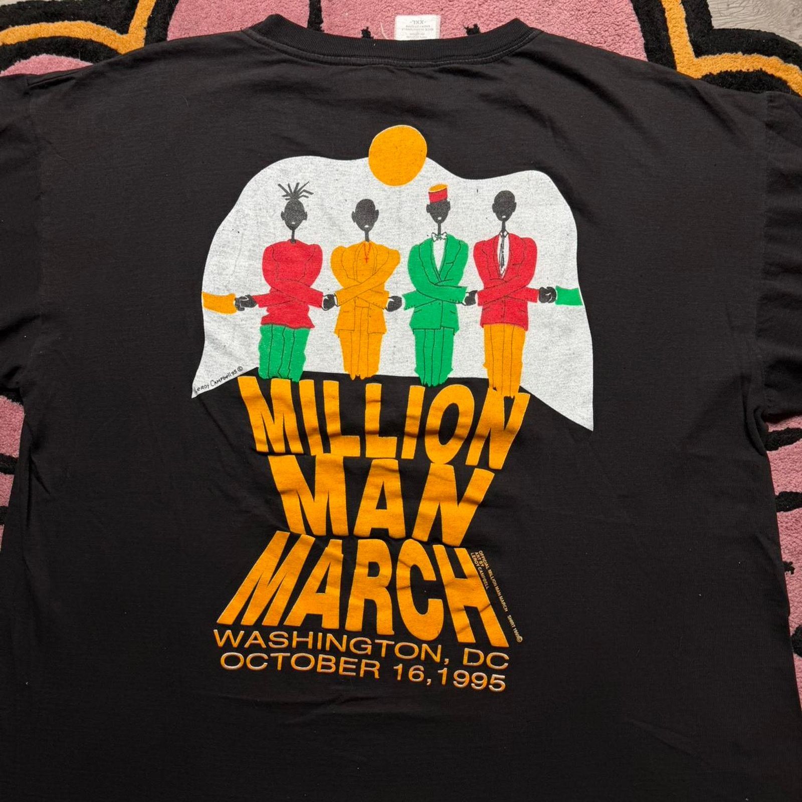Rap Tees × Vintage Vintage 90s Million Man March Leroy Campbell Graphic T-shirt Size US XXL / EU 58 / 5 - 8 Thumbnail