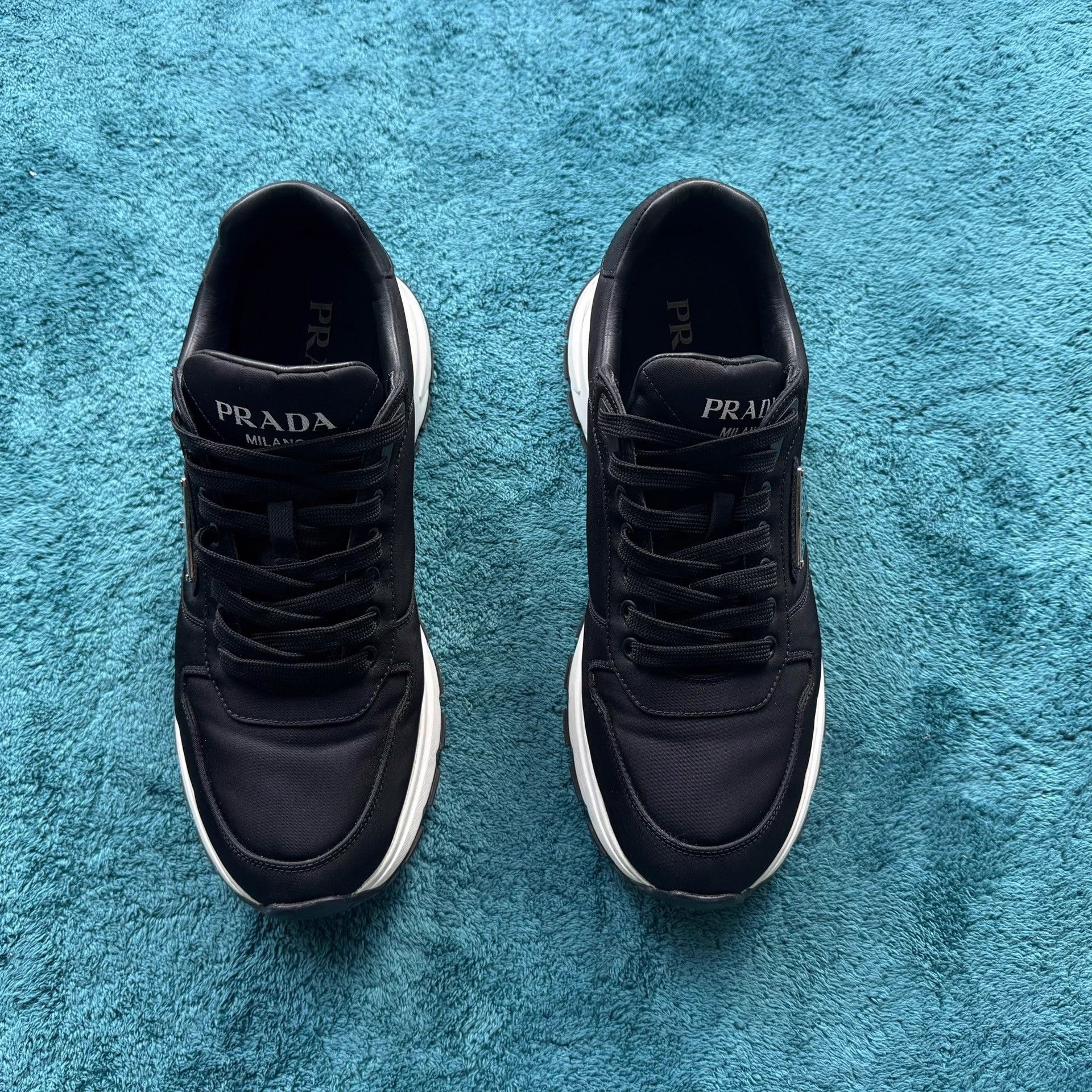 Prada Prada Prax01 Leather Low-Top Sneaker Black US8/42 Size US 9 / EU 42 - 1 Thumbnail