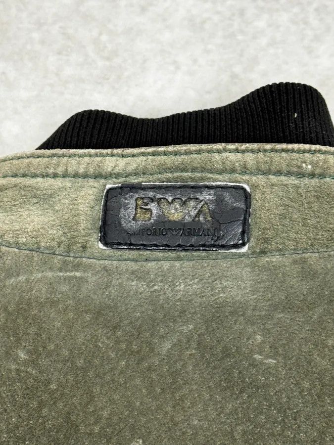 Emporio Armani SS2007 Emporio Armani Green & Black Suede Leather Biker Jacket Size US S / EU 44-46 / 1 - 11 Thumbnail