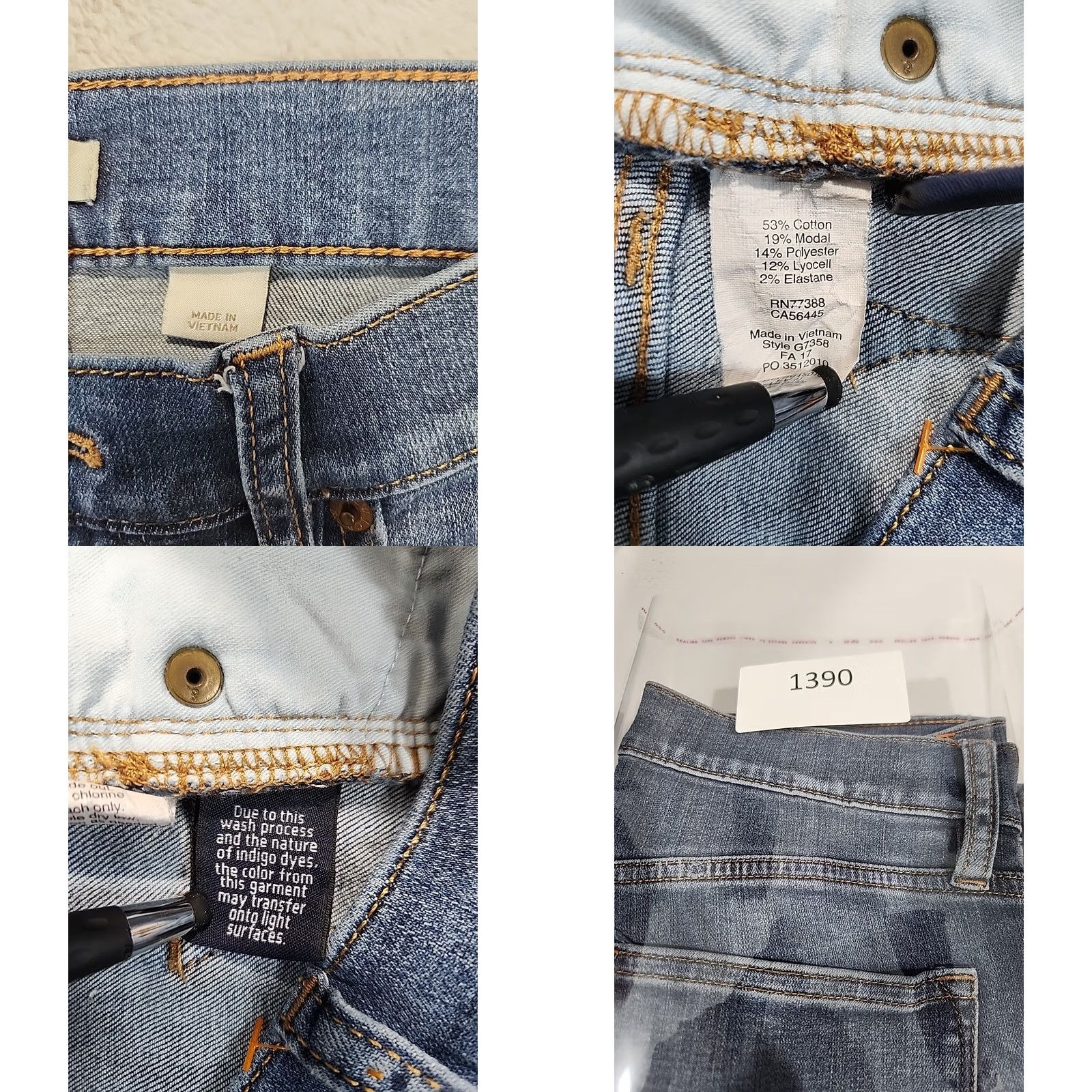 J.Crew J.CREW Stretch Skinny Ankle Blue Jeans Distressed Women's Sz 28 Whiskered Faded Size 28" / US 6 / IT 42 - 10 Thumbnail