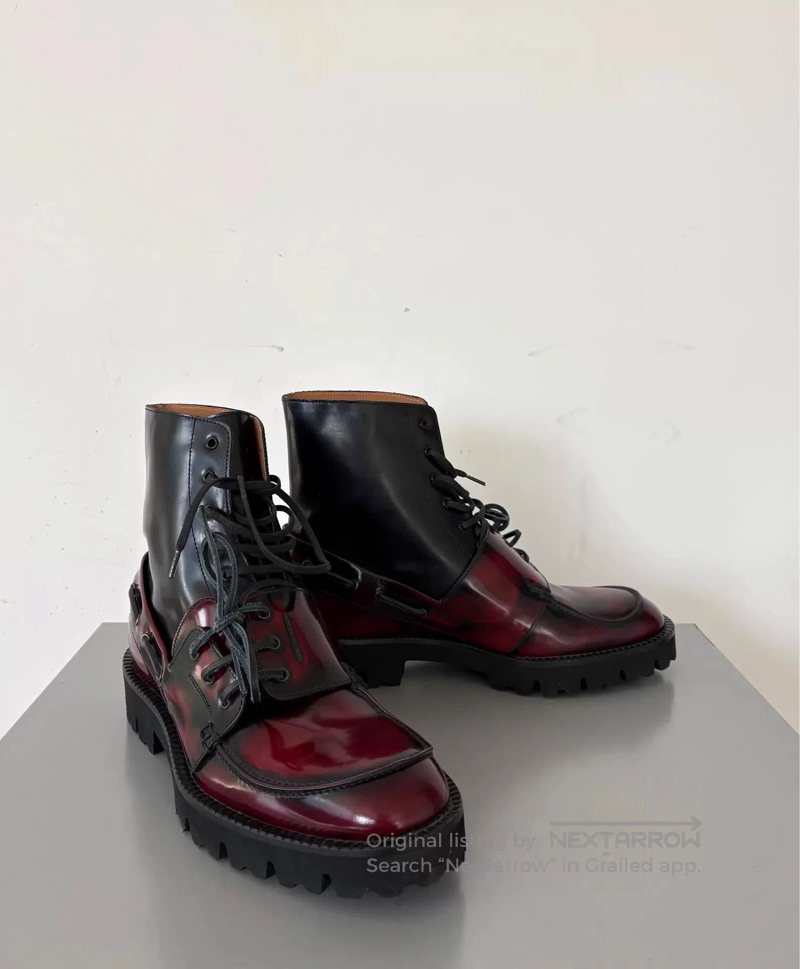 Maison Margiela Multi Color Leather Lace-Up Ankle Boots Size 8. Size US 8 / EU 41 - 1 Thumbnail