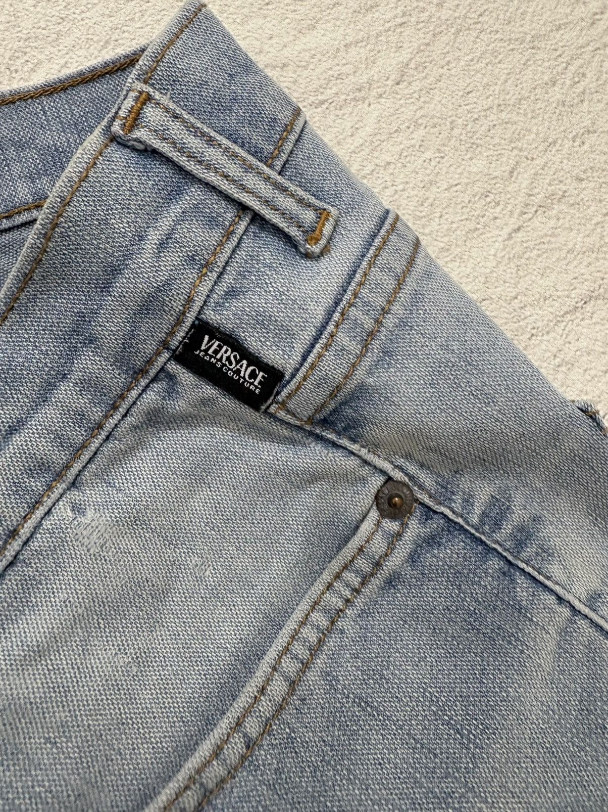 Versace Jeans Couture 2000s Versace distressed Luxury Wash Denim Size US 31 - 5 Thumbnail
