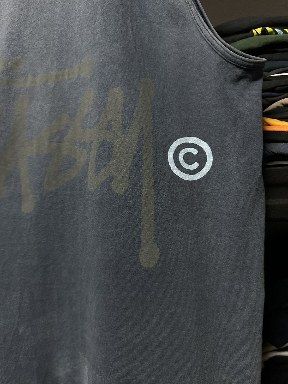 Stussy Vintage 90s Stussy Signature Tank Top Sun Faded Tee Size US L / EU 52-54 / 3 - 4 Thumbnail