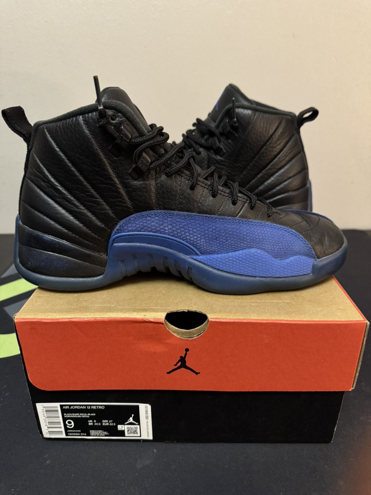 Jordan Brand Nike Air Jordan 12 Retro Black Royal Game Blue Size 9 Size US 9 / EU 42 - 6 Thumbnail