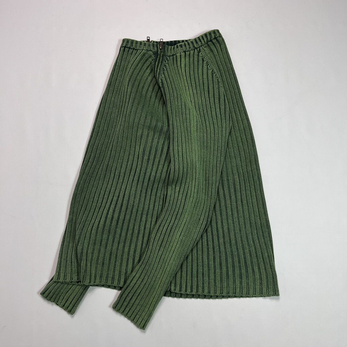 Japanese Brand Crazy Y2K Vintage Green Knit Washed Faded Opium Trans Techno Size US M / EU 48-50 / 2 - 12 Thumbnail
