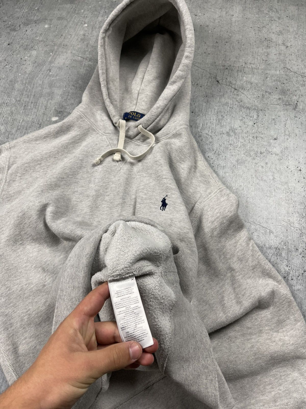 Polo Ralph Lauren VINTAGE Polo Ralph Lauren Hoodie L Gray Fleece Hooded Size US L / EU 52-54 / 3 - 6 Thumbnail