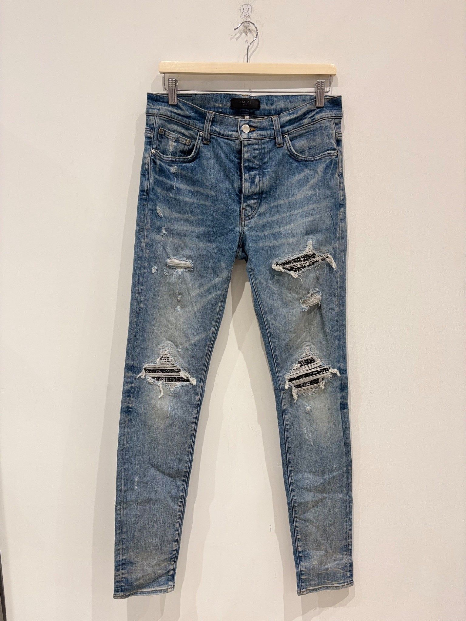 Amiri Amiri MX1 Clay Indigo Bandana Jeans | Grailed