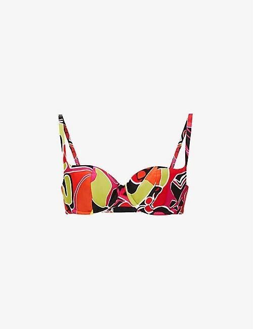 Mirror Palais MIRROR PALAIS Abstract Underwired Silk Balconette Bra Top Size S / US 4 / IT 40 - 1 Thumbnail