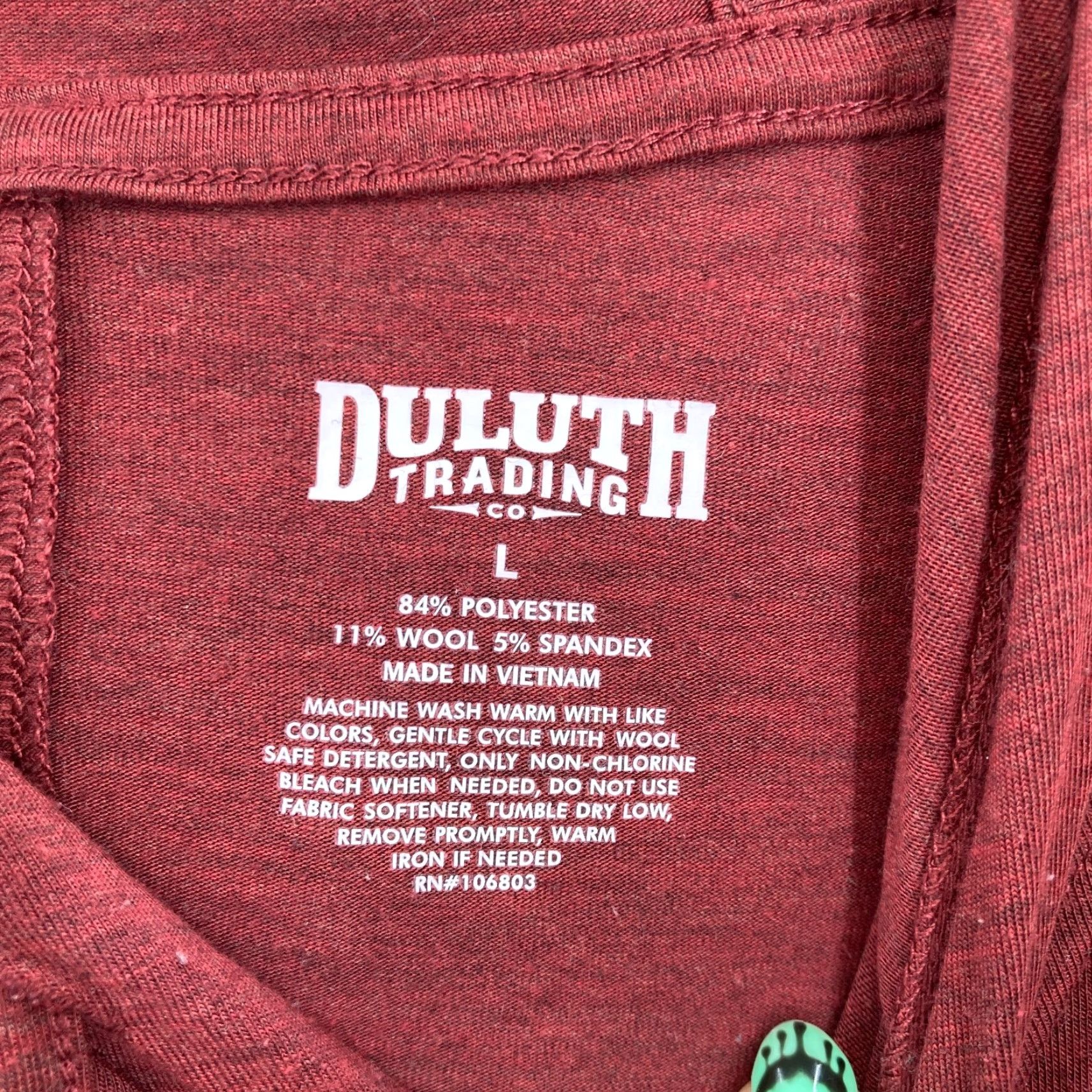 Vintage Duluth NoGa Hoodie Sweatshirt Women's Large Red Wool Blend Lightweight Stretch Pullover Hooded Casual Travel Workwear Size L / US 10 / IT 46 - 4 Thumbnail