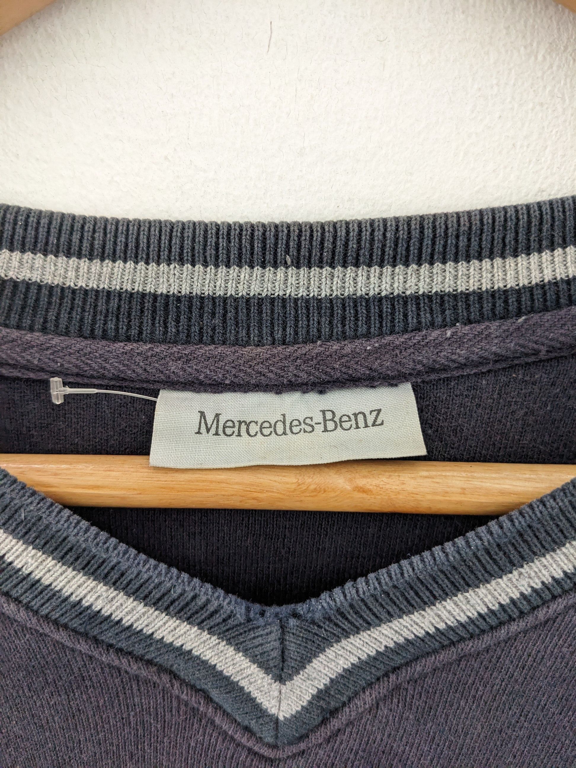 Mercedes-Benz × Vintage Vintage Mercedes Benz Sweatshirt V Neck Faded Size US M / EU 48-50 / 2 - 13 Thumbnail