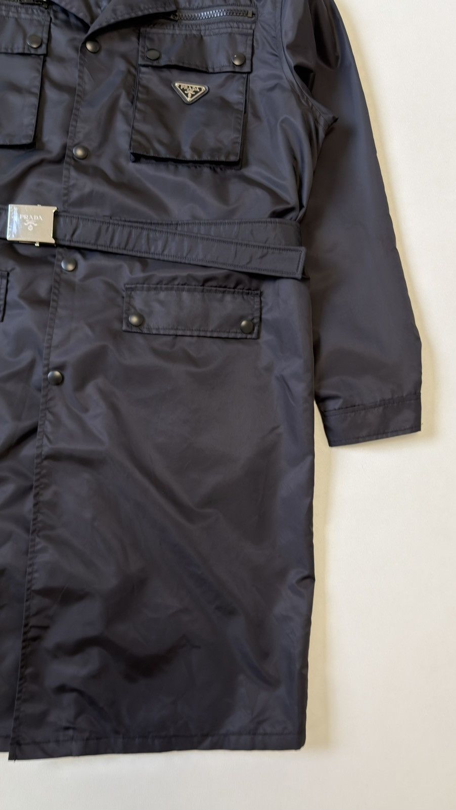 Prada A/W 19 ‘Black Nylon Gabardine Coat’ Size US M / EU 48-50 / 2 - 8 Thumbnail