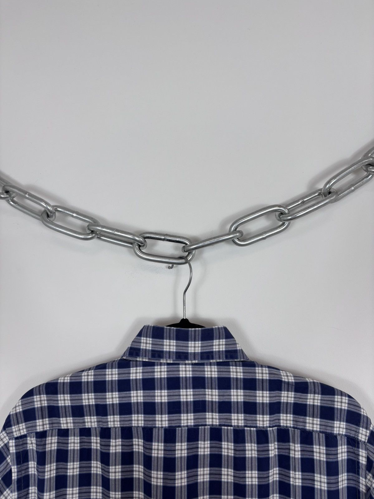 Just Cavalli Just Cavalli Race Men’s Blue Checkered Long Sleeve Shirt Size US M / EU 48-50 / 2 - 13 Thumbnail