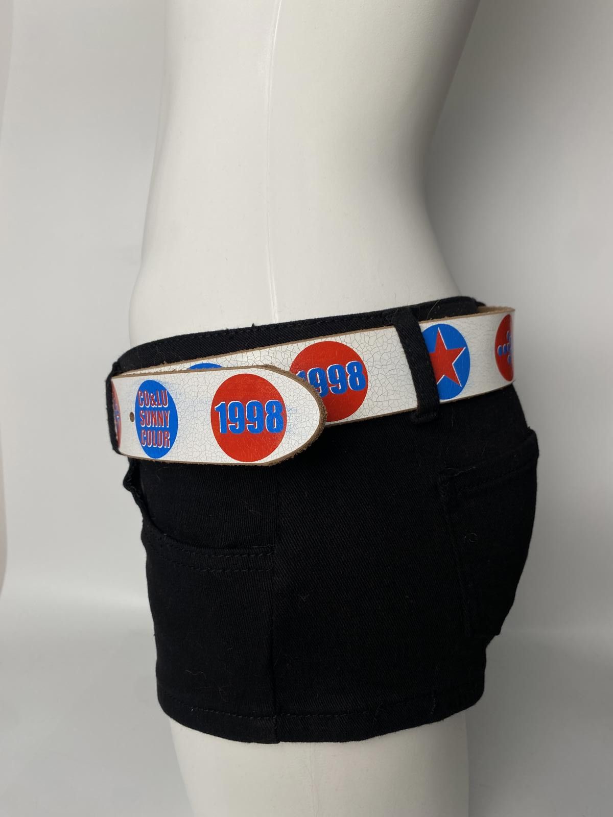 Vtg Co&Lu Sunny Color Statement Retro Genuine Leather Belt