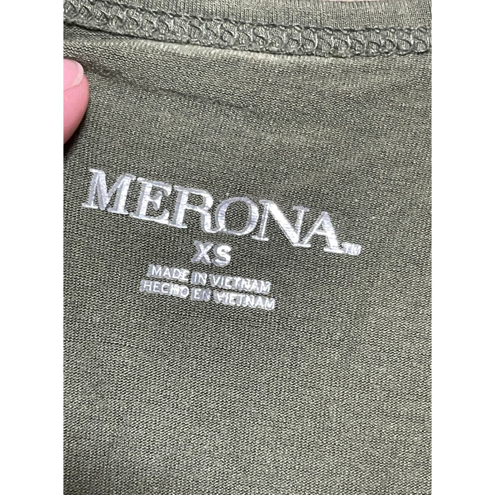 Merona Merona Shirt Women XS Green Short Sleeve Scoop Neck T-Shirt Casual XS Regular Solid 2000s? Size XS / US 0-2 / IT 36-38 - 5 Thumbnail