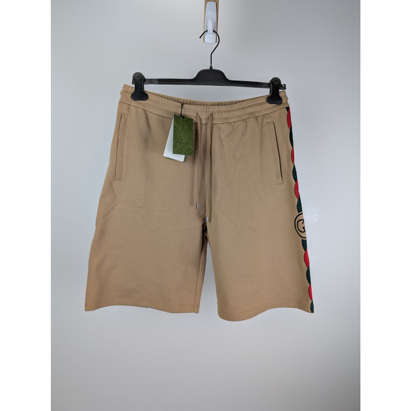 o1rshd1 Light Felted Cotton Jersey Basket Pant Short Camel