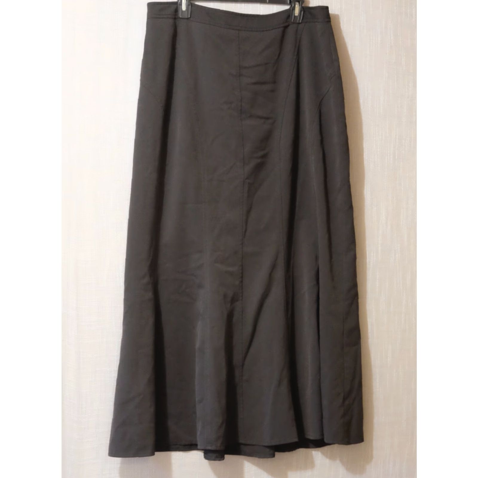 Vintage Tall Girl Maxi Skirt Long Black Flare Stretch Womens 18 Size 40" / US 18 - 2 Thumbnail