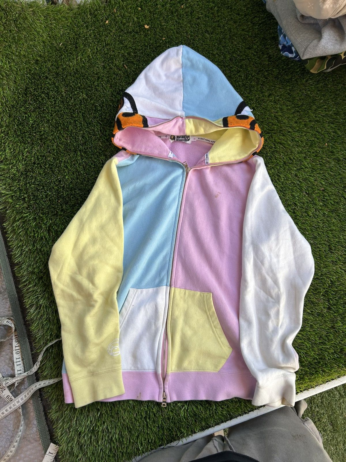 Bape BAPE Baby Milo Double Hood Multi Color Full Zip Hoodie Size S / US 4 / IT 40 - 3 Thumbnail
