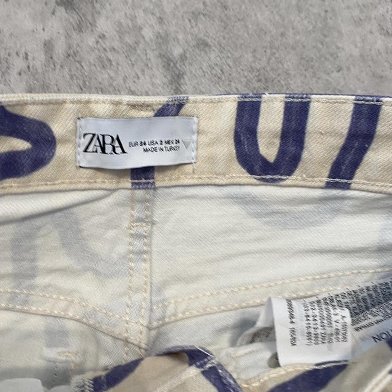 Zara Cream and blue Rap hip hop Baggy Jeans Vintage y2k 2000s 90s Size 34" / US 12 / IT 48 - 5 Thumbnail