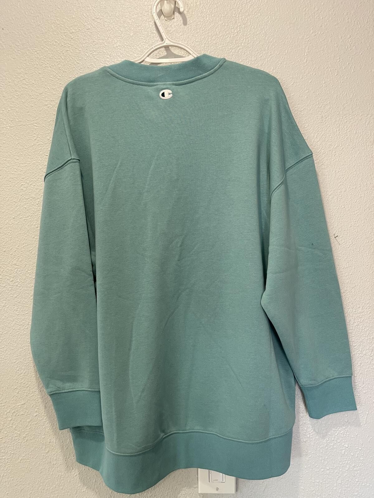 Champion Champion Women's V-Neck Pullover Sweatshirt, Size Large, Sea Size L / US 10 / IT 46 - 2 Thumbnail