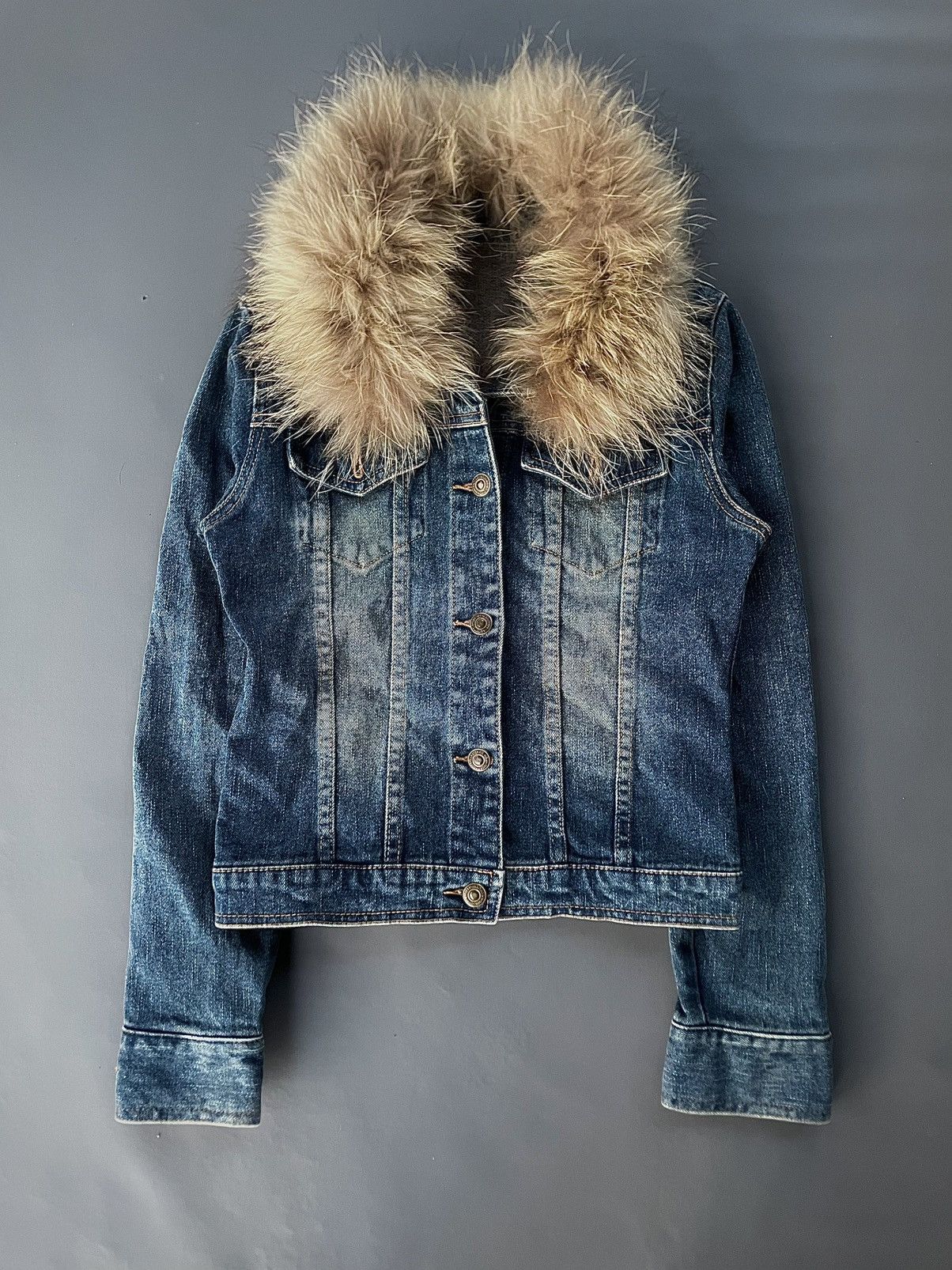 14th Addiction Japanese Mage Faux Fur Denim Jacket Lgb Ifisx Style Size US XS / EU 42 / 0 - 1 Thumbnail
