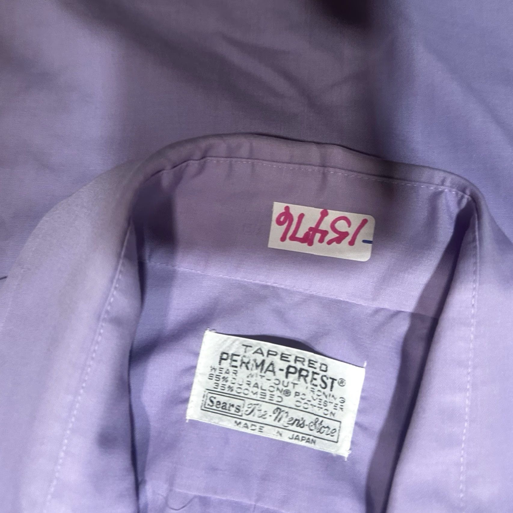 Sears VTG Sears Mens Button Shirt Store Medium Purple Made In Japan Size US M / EU 48-50 / 2 - 8 Thumbnail