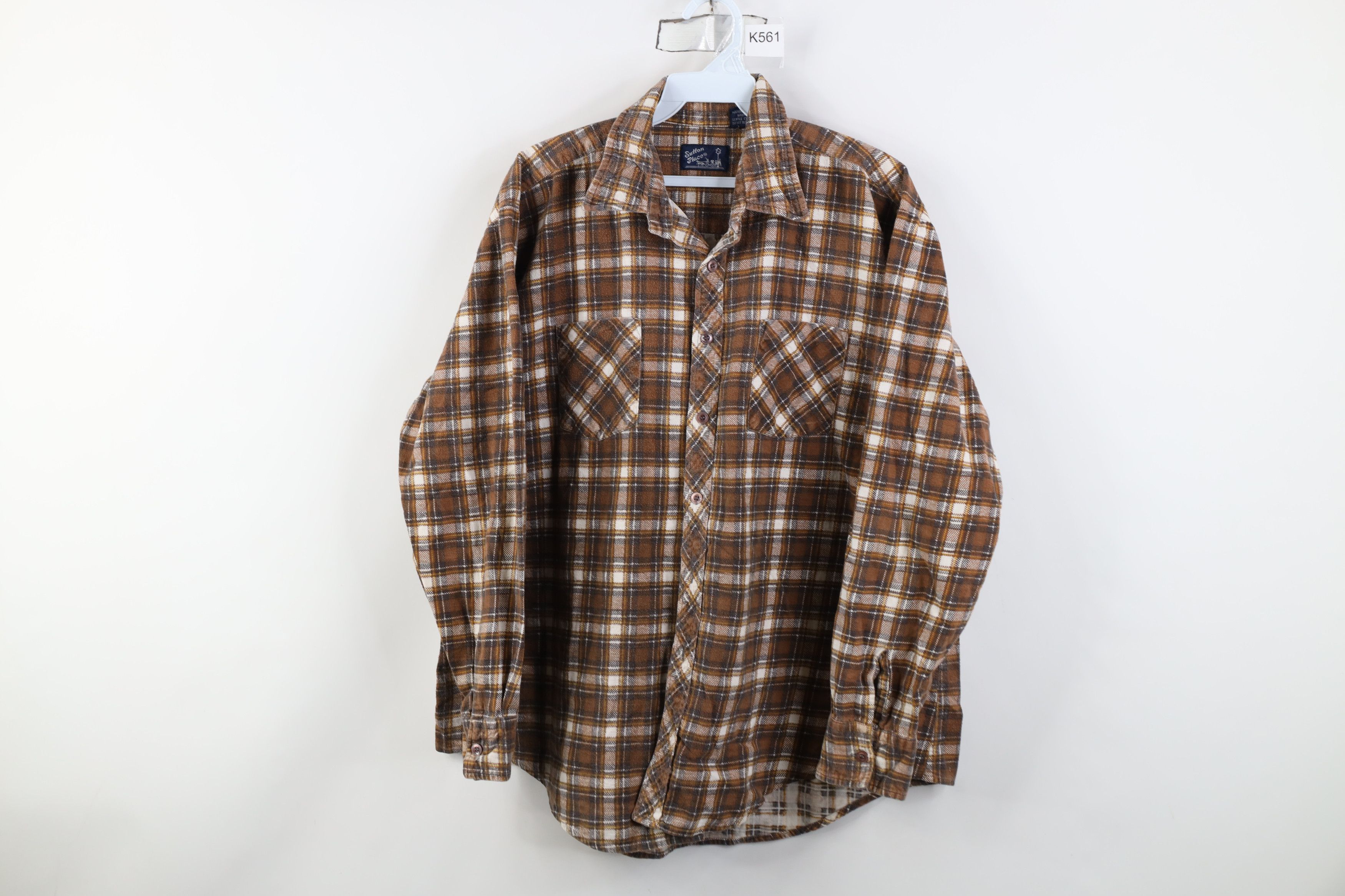 Vintage Vintage 70s Streetwear Collared Button Shirt Brown Plaid Size US XL / EU 56 / 4 - 1 Thumbnail