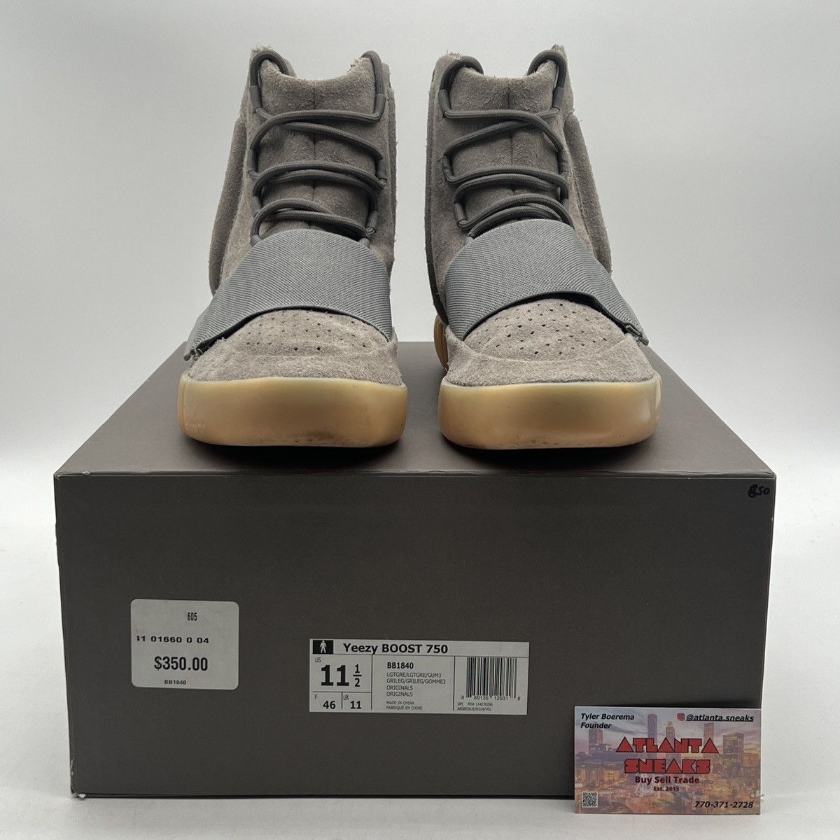 Adidas Yeezy boost 750 grey gum Size US 11.5 / EU 44-45 - 2 Thumbnail