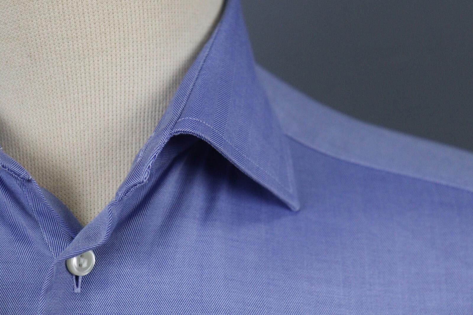 Eton Eton Slim Fit Blue Angle Cuff Shirt Size 40 / 15.75 Size US M / EU 48-50 / 2 - 7 Thumbnail