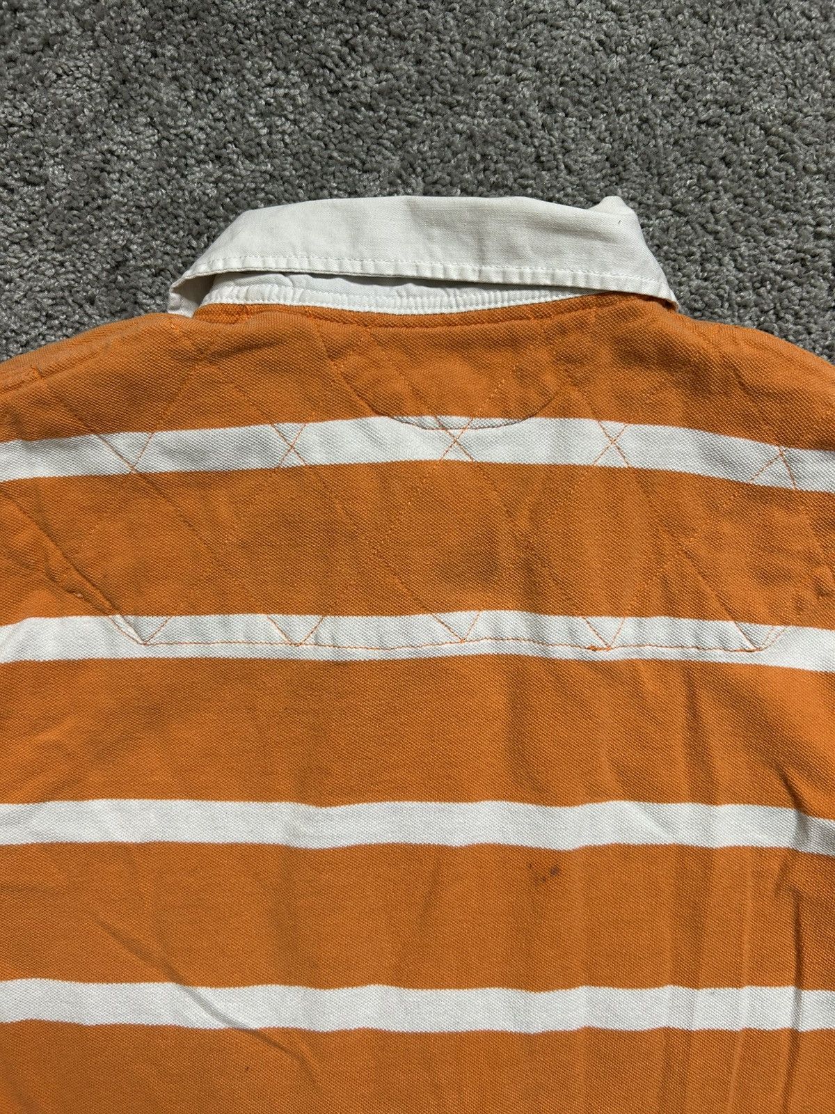 Polo Ralph Lauren Vintage 80s Polo Ralph Lauren Striped Rugby Orange Quilt Size US L / EU 52-54 / 3 - 8 Thumbnail