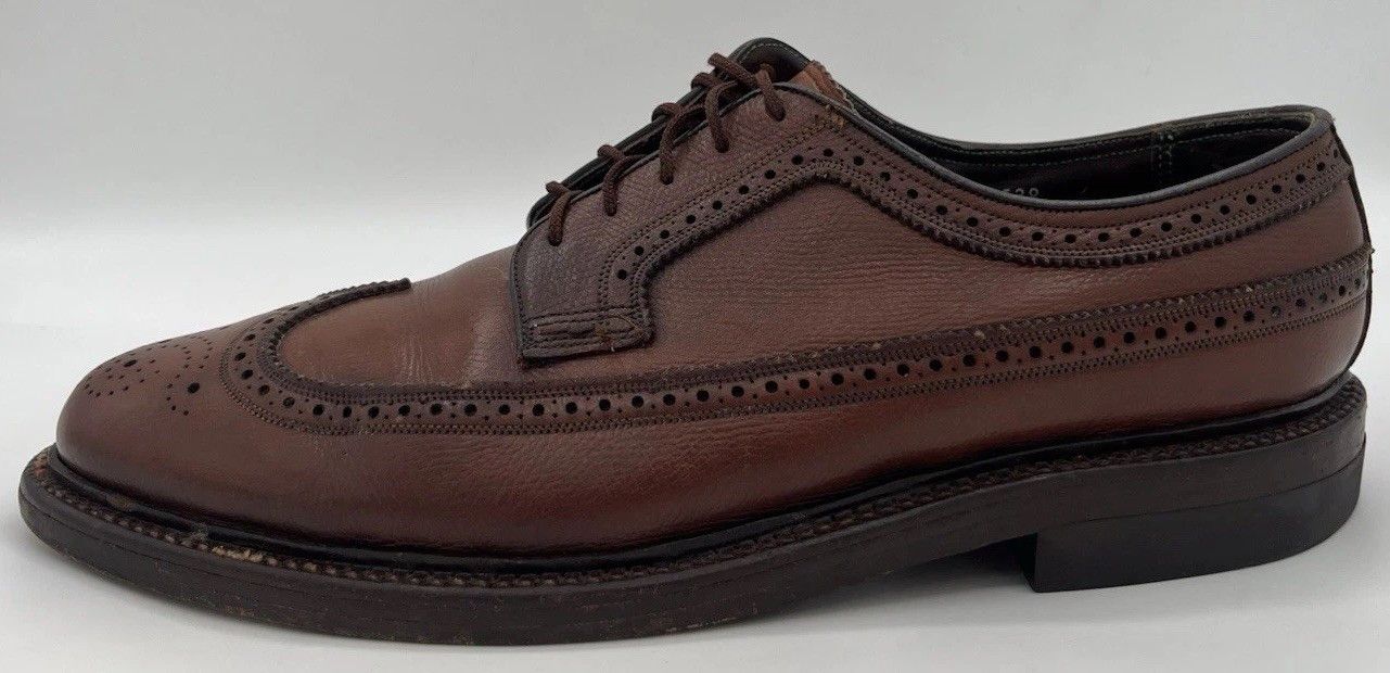Florsheim Vintage Florsheim Royal Imperial Brown Leather Gunboat 10D Size US 10 / EU 43 - 7 Thumbnail