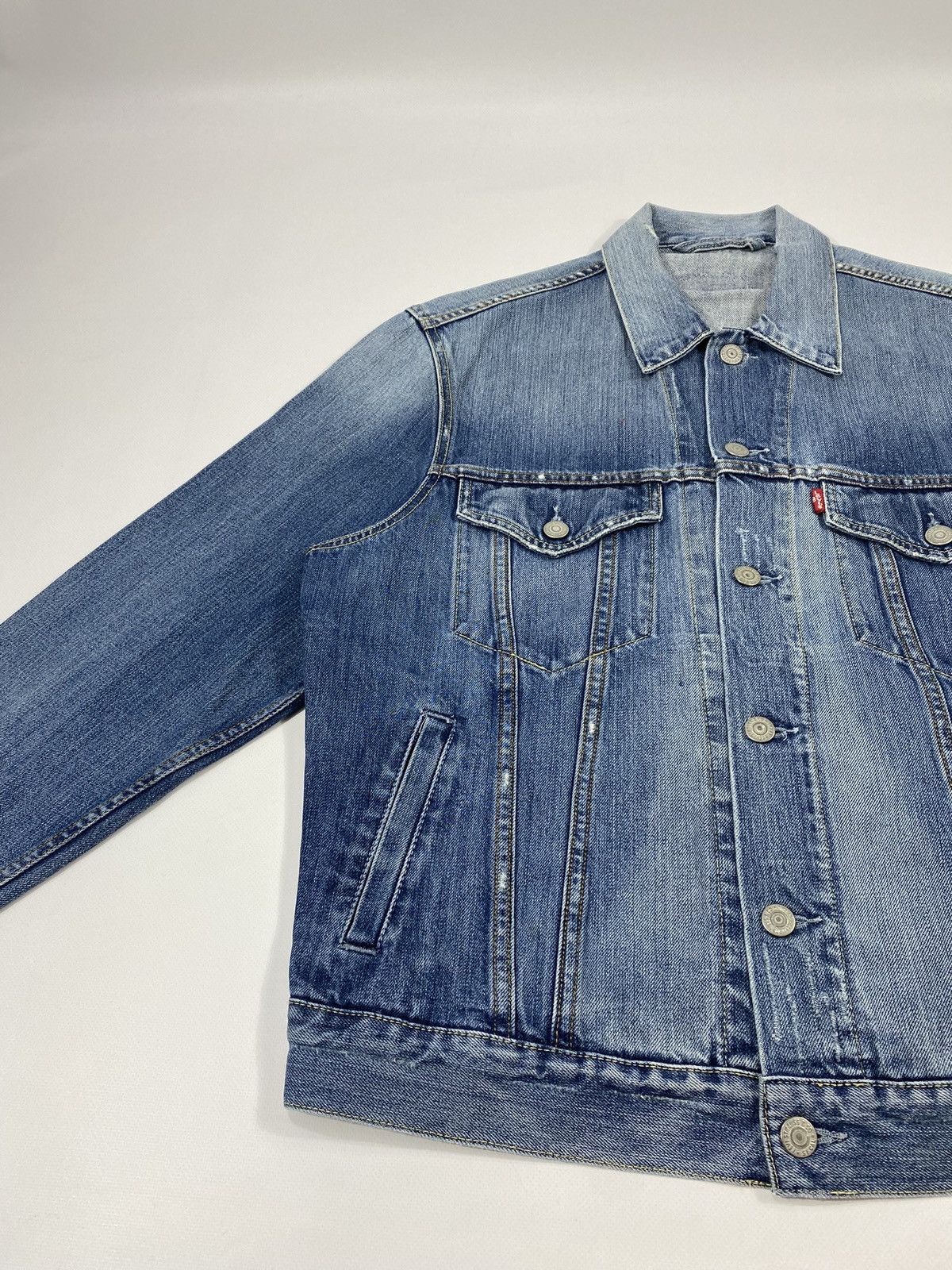 Levi's 🔥LASTDROP🔥 Levis Distressed Style Denim Jeans Trucker Jacket Size US L / EU 52-54 / 3 - 5 Thumbnail