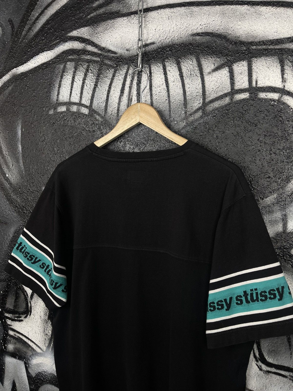 Stussy Stussy Sleeve Stripe Crew T-Shirt Black Men’s Size M Size US M / EU 48-50 / 2 - 6 Thumbnail