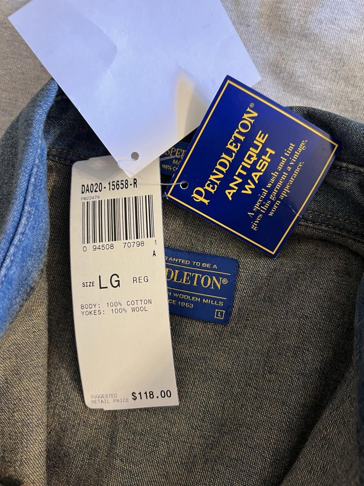 Pendleton Pendleton Desperado Western Denim Wool Shirt L Size US L / EU 52-54 / 3 - 5 Thumbnail