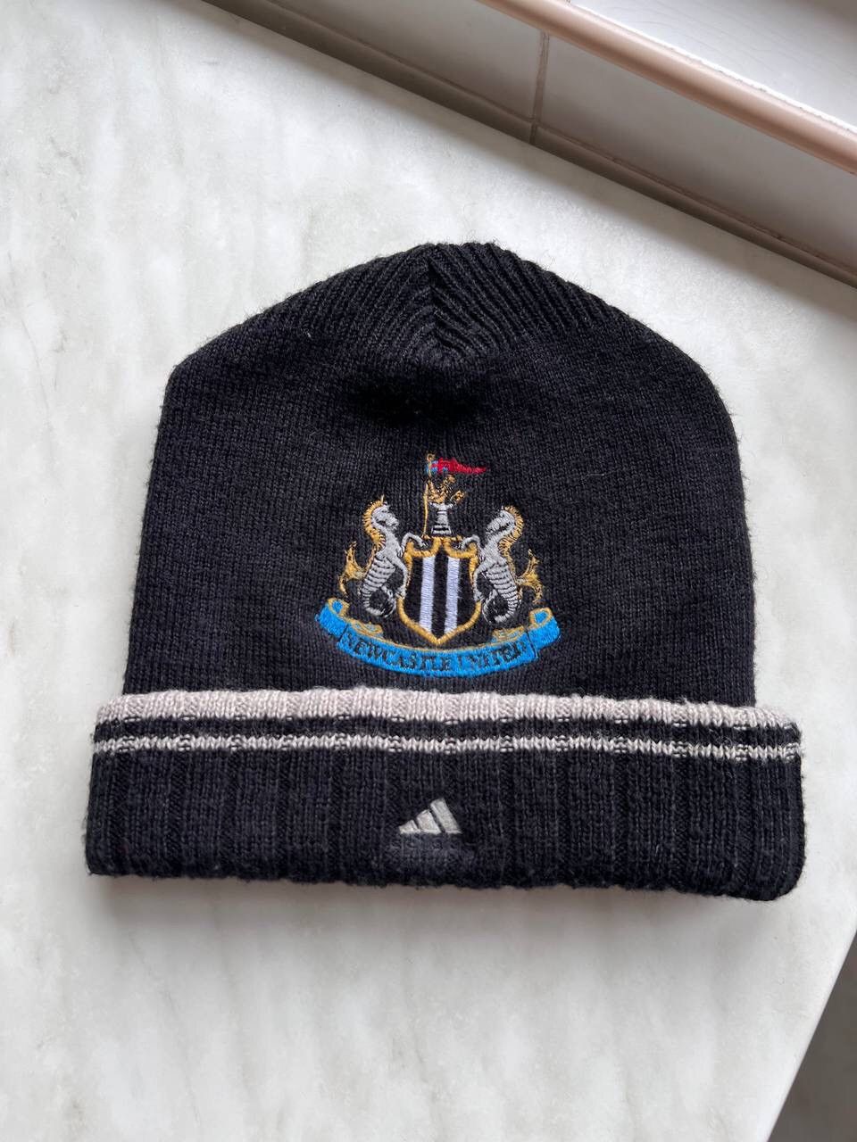 Vintage Adidas New Castle United 1990 Beanie Hat Streetwear
