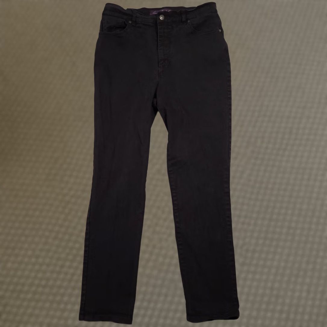 Gloria Vanderbilt Gloria Vanderbilt Amanda Jeans Women's 10 Med Denim Black Stretch Straight Leg Size 32" / US 10 / IT 46 - 1 Thumbnail