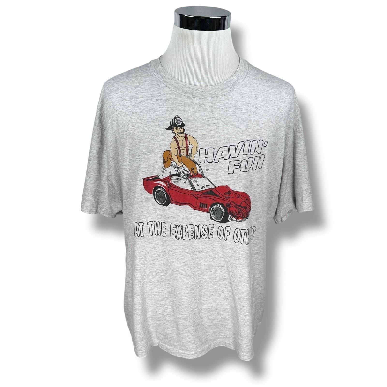 Hanes Vintage Firefighter Havin Fun Others Expense T-Shirt Men XXL Size US XXL / EU 58 / 5 - 1 Thumbnail