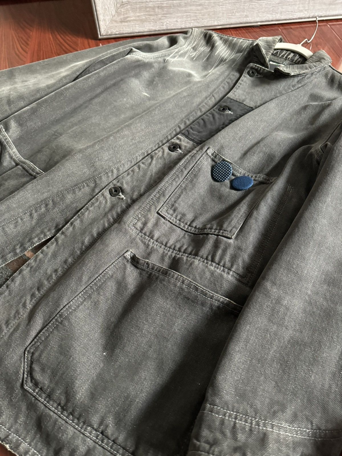Neighborhood NEIGHBORHOOD SAVAGE DENIM WASHED AND REPAIRED CHORE COAT Size US L / EU 52-54 / 3 - 3 Thumbnail