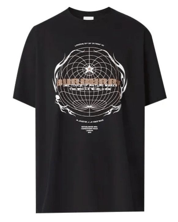 ★Burberry★ Globe Graphic Print Short Sleeve T-Shirt Black Burberry Unicorn Logo T-Shirt Large – Freshmans Archive