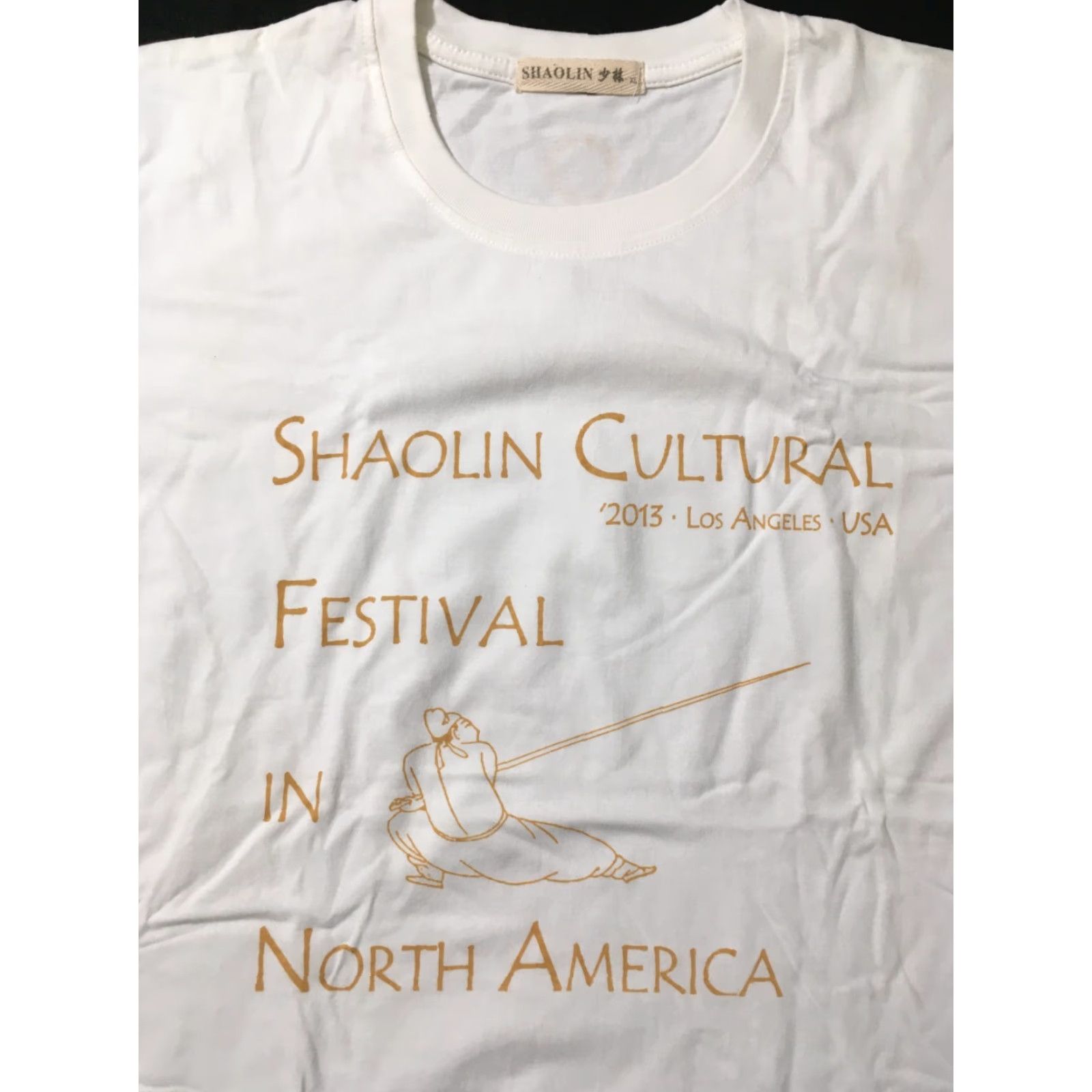 Vintage VINTAGE Shaolin festival 2013 Kung Fu Temple Chinese Martial Arts T-Shirt XL White Unisex Adults Short Sleeve 100% Cotton Mens Size US XL / EU 56 / 4 - 2 Thumbnail