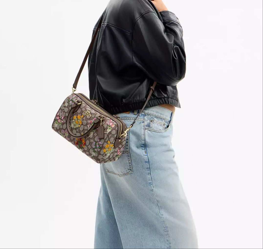 Coach Rowan Satchel Bag With Floral Embroidery CDZ01 Size ONE SIZE - 13 Thumbnail