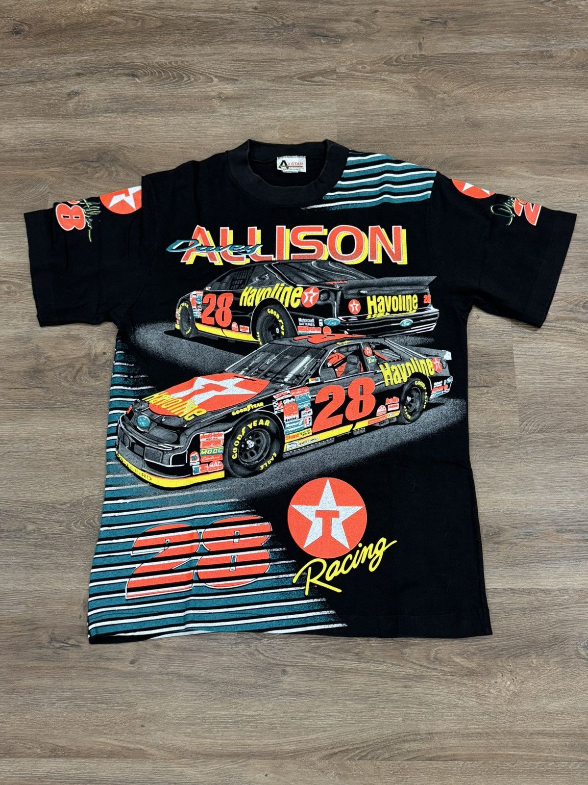 NASCAR Vintage 1990 Davey Allison #28 Havoline Racing T-Shirt MINT Size US L / EU 52-54 / 3 - 1 Thumbnail