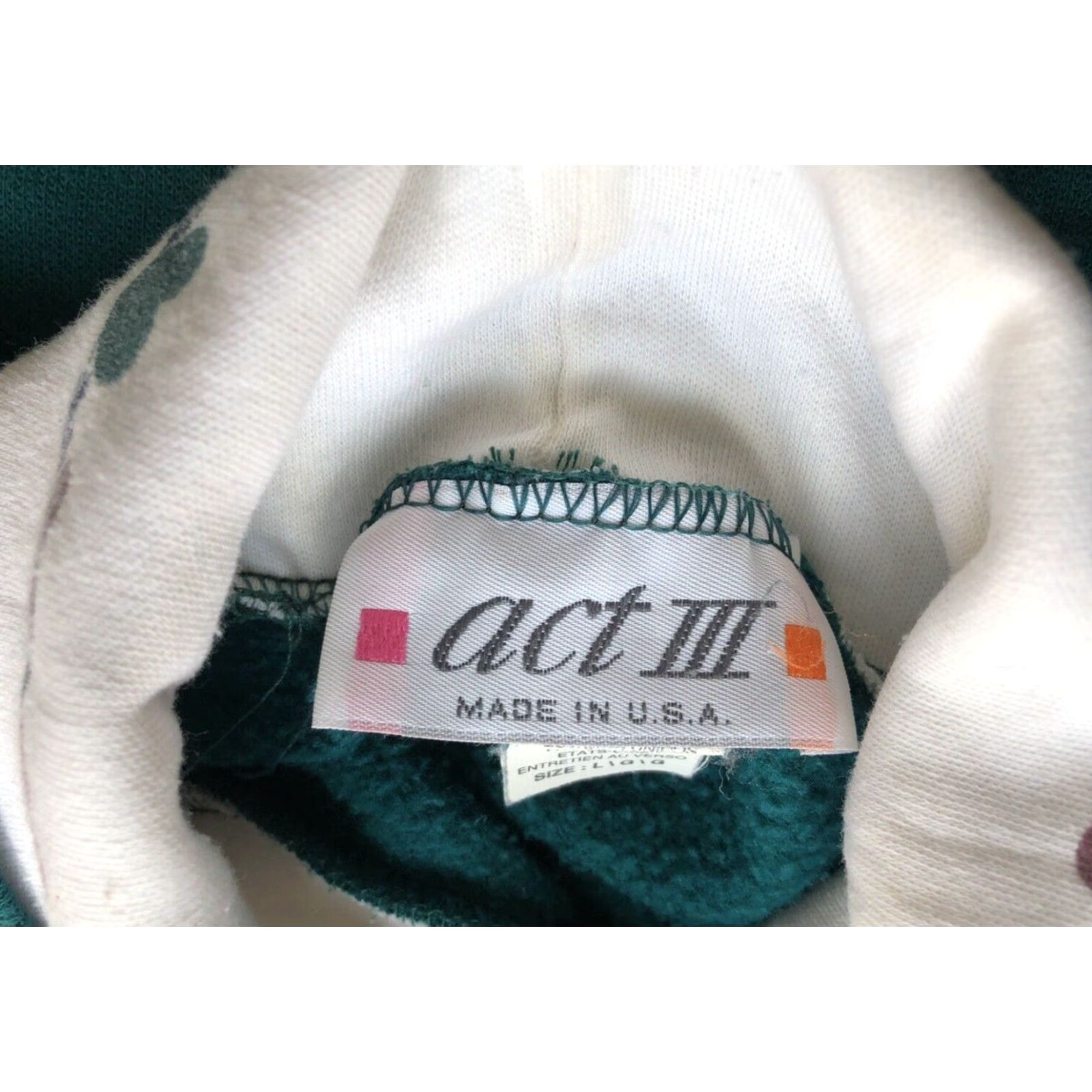Vintage VINTAGE Act 3 Pullover Sweater Women’s Size L Made In The USA Turtleneck Letters Size L / US 10 / IT 46 - 3 Thumbnail