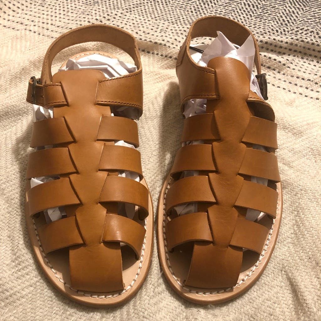 image of De Bonne Facture La Botte Gardiane Oiled Calfskin Sandals Cinnamon Brown - 44, Men's (Size 11)